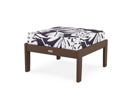Country Living Cottage Deep Seating Ottoman in Mahogany / Leaf Navy