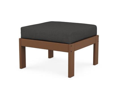 POLYWOOD® Vineyard Modular Ottoman in Teak / Spectrum Carbon