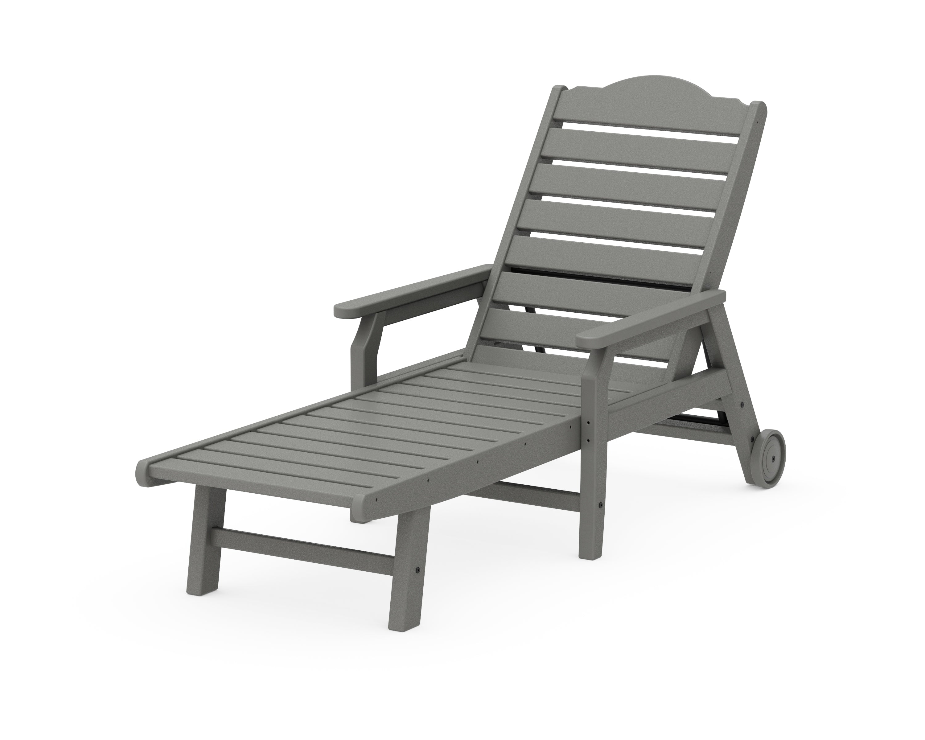Draper James™ by  POLYWOOD® Savannah Chaise with Arms and Wheels in Slate Grey