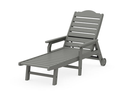 Draper James™ by  POLYWOOD® Savannah Chaise with Arms and Wheels in Slate Grey