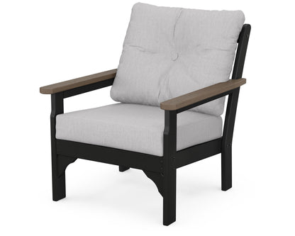 POLYWOOD® Vineyard Deep Seating Chair in White / Kona / Granite