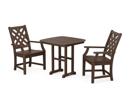 Country Living Wovendale 3-Piece Dining Set in Mahogany