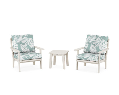 POLYWOOD® Mission 3-Piece Deep Seating Set in Sand / Leaf Glacier Spa