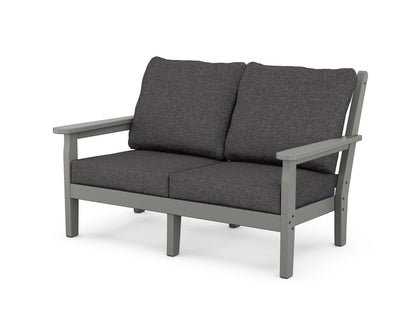 POLYWOOD® Chippendale Deep Seating Loveseat in Slate Grey / Ash Charcoal