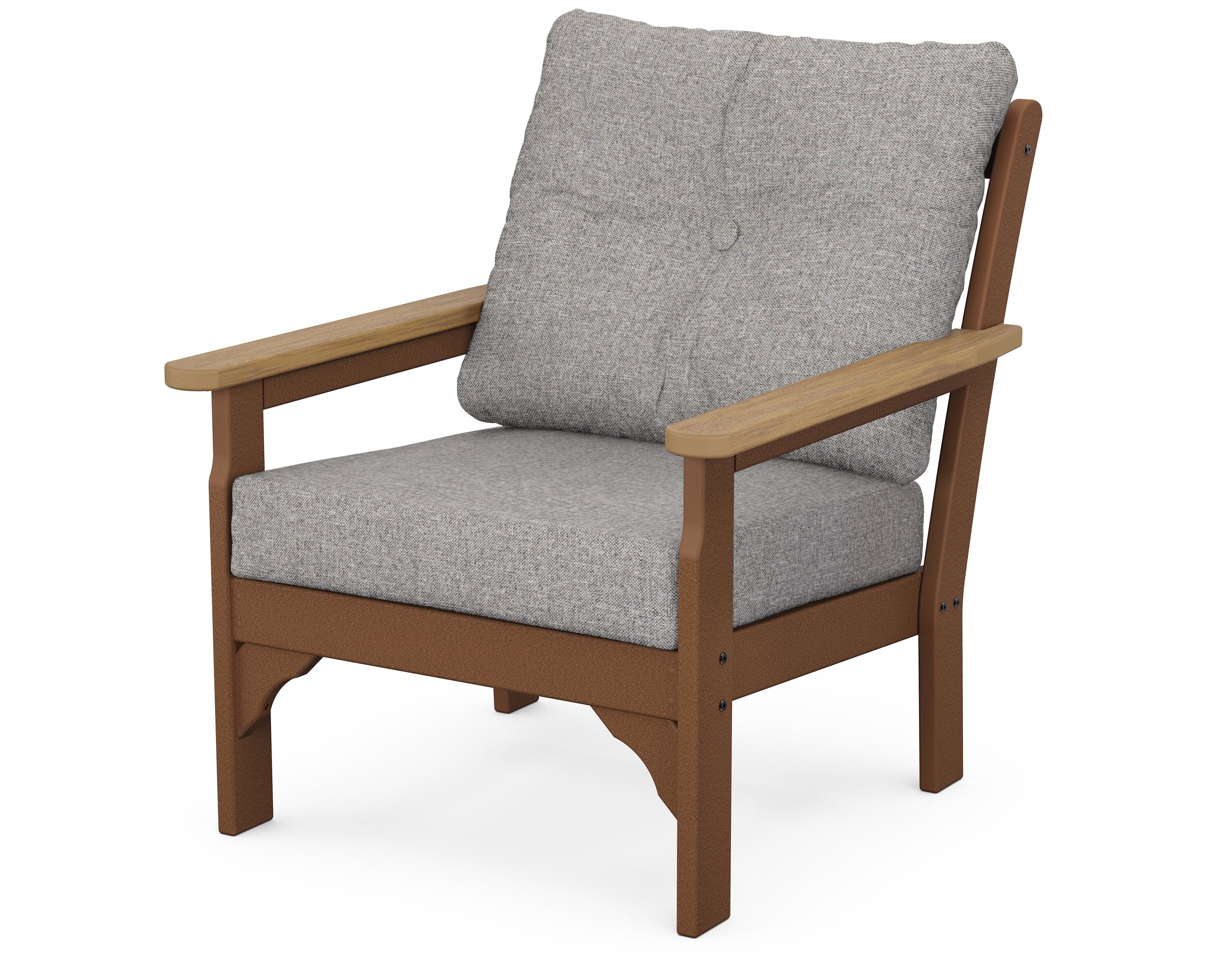 POLYWOOD® Vineyard Deep Seating Chair in Teak / Natural / Grey Mist
