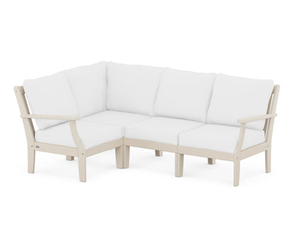 POLYWOOD® Braxton Modular 4-Piece Deep Seating Set in Sand / Natural
