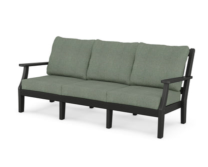 Martha Stewart by POLYWOOD® Chinoiserie Deep Seating Sofa in Black / Cast Sage