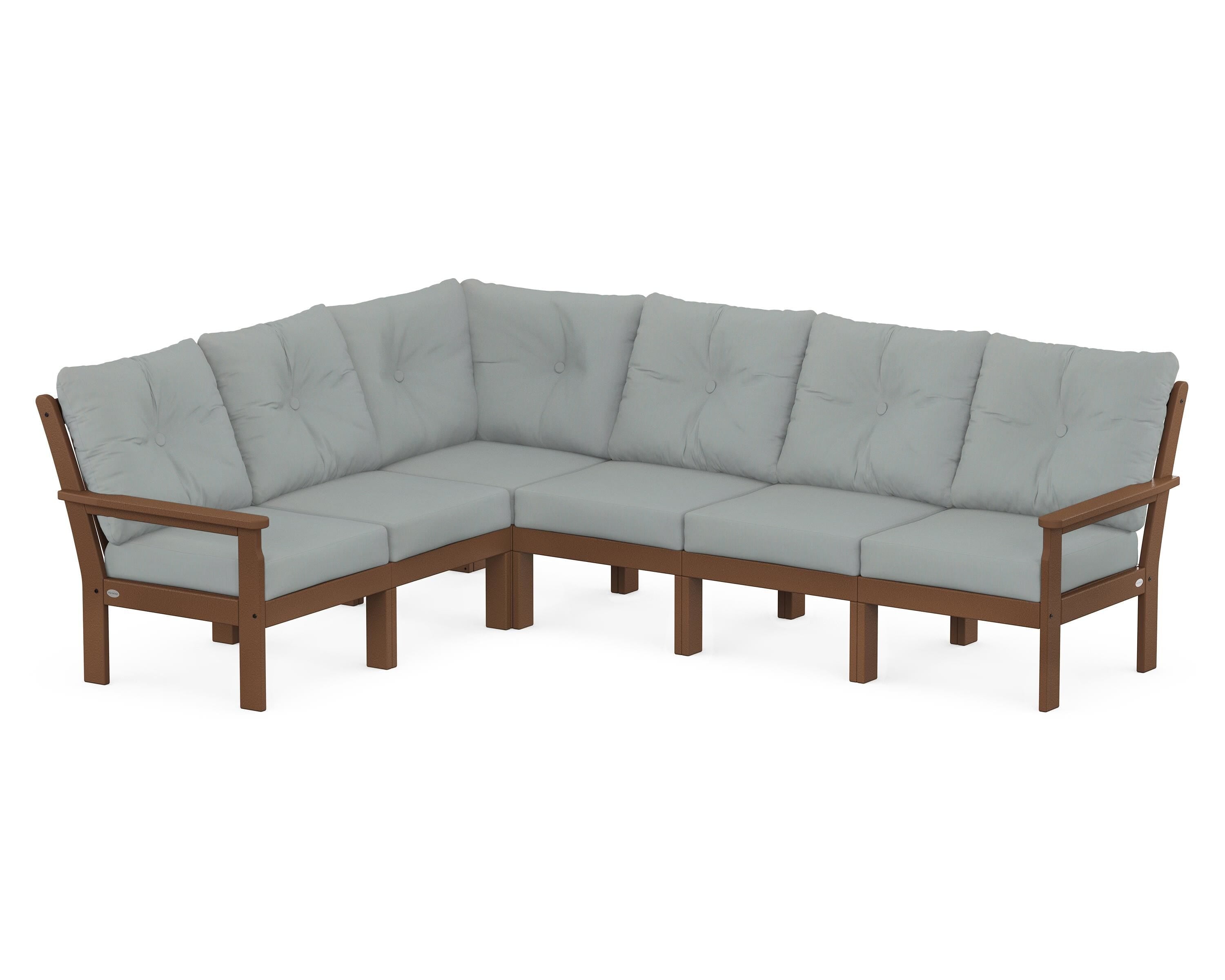 POLYWOOD® Vineyard 6-Piece Sectional in Teak / Spa