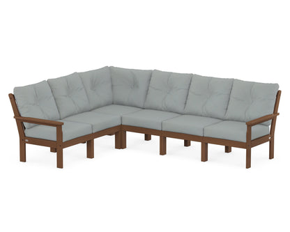 POLYWOOD® Vineyard 6-Piece Sectional in Teak / Spa