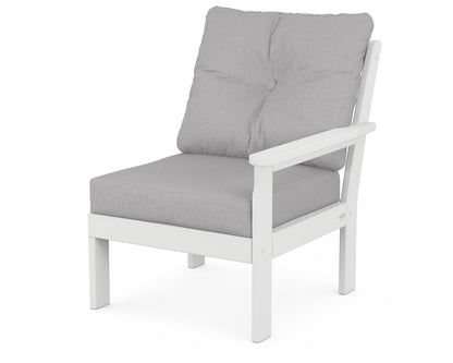 POLYWOOD® Vineyard Modular Right Arm Chair in White / Granite