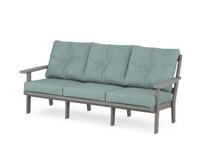 POLYWOOD® Oxford Deep Seating Sofa in Slate Grey / Glacier Spa