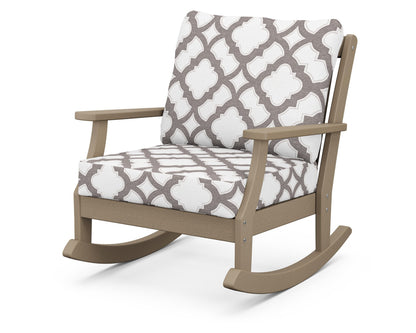 POLYWOOD® Braxton Deep Seating Rocking Chair in Vintage Sahara / Trellis Grey Mist