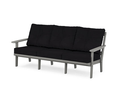 POLYWOOD® Prairie Deep Seating Sofa in Slate Grey / Midnight Linen