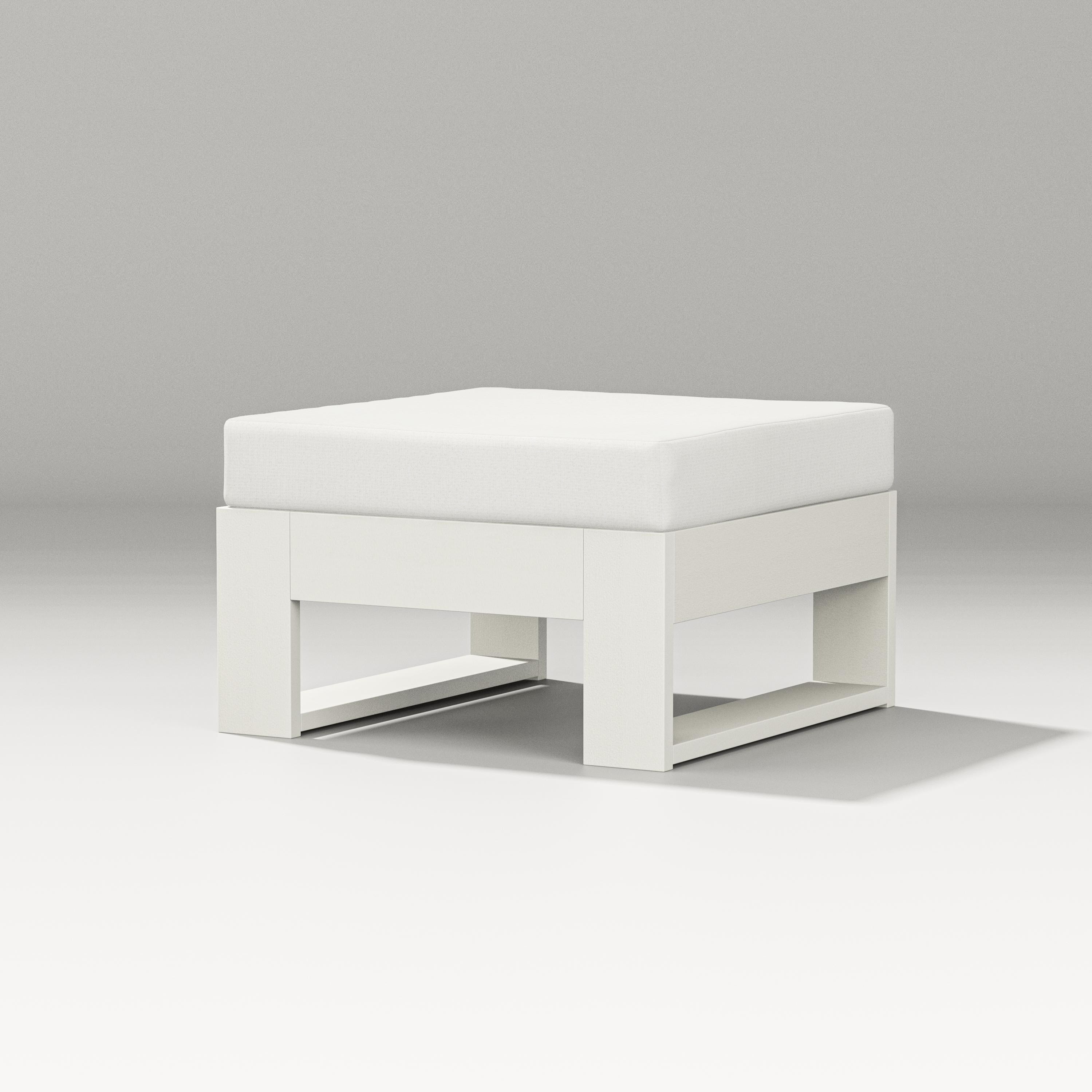PW Designer Series Latitude Lounge Ottoman in Vintage White / Natural Linen