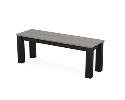 POLYWOOD® Studio Parsons 48" Bench in Black / Driftwood