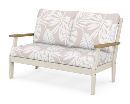 POLYWOOD® Braxton Deep Seating Loveseat in Sand / Natural / Leaf Dune Burlap