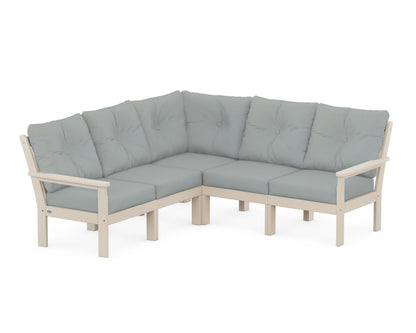 POLYWOOD® Vineyard 5-Piece Sectional in Sand / Spa