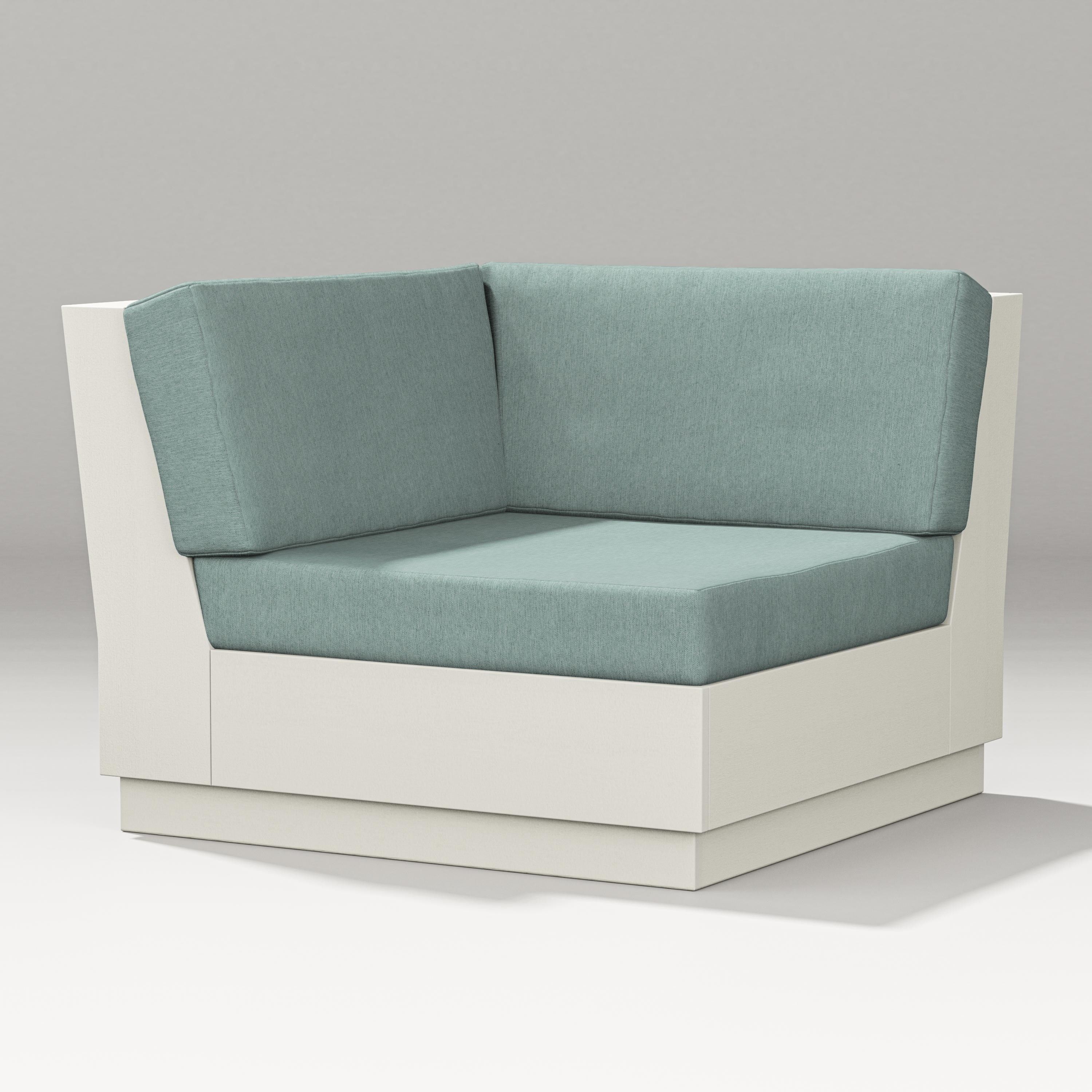 PW Designer Series Elevate Modular Corner Chair in Vintage White / Glacier Spa