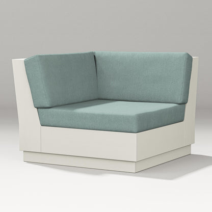 PW Designer Series Elevate Modular Corner Chair in Vintage White / Glacier Spa
