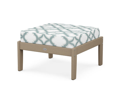 POLYWOOD® Braxton Deep Seating Ottoman in Vintage Sahara / Trellis Glacier Spa