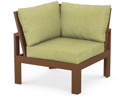 Unbranded Modular Corner Chair in Teak / Chartreuse Boucle