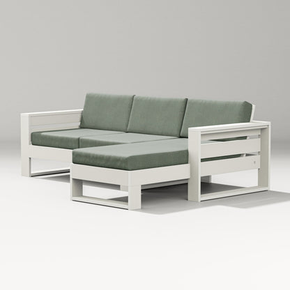 PW Designer Series Latitude Right Chaise Sectional in Vintage White / Cast Sage