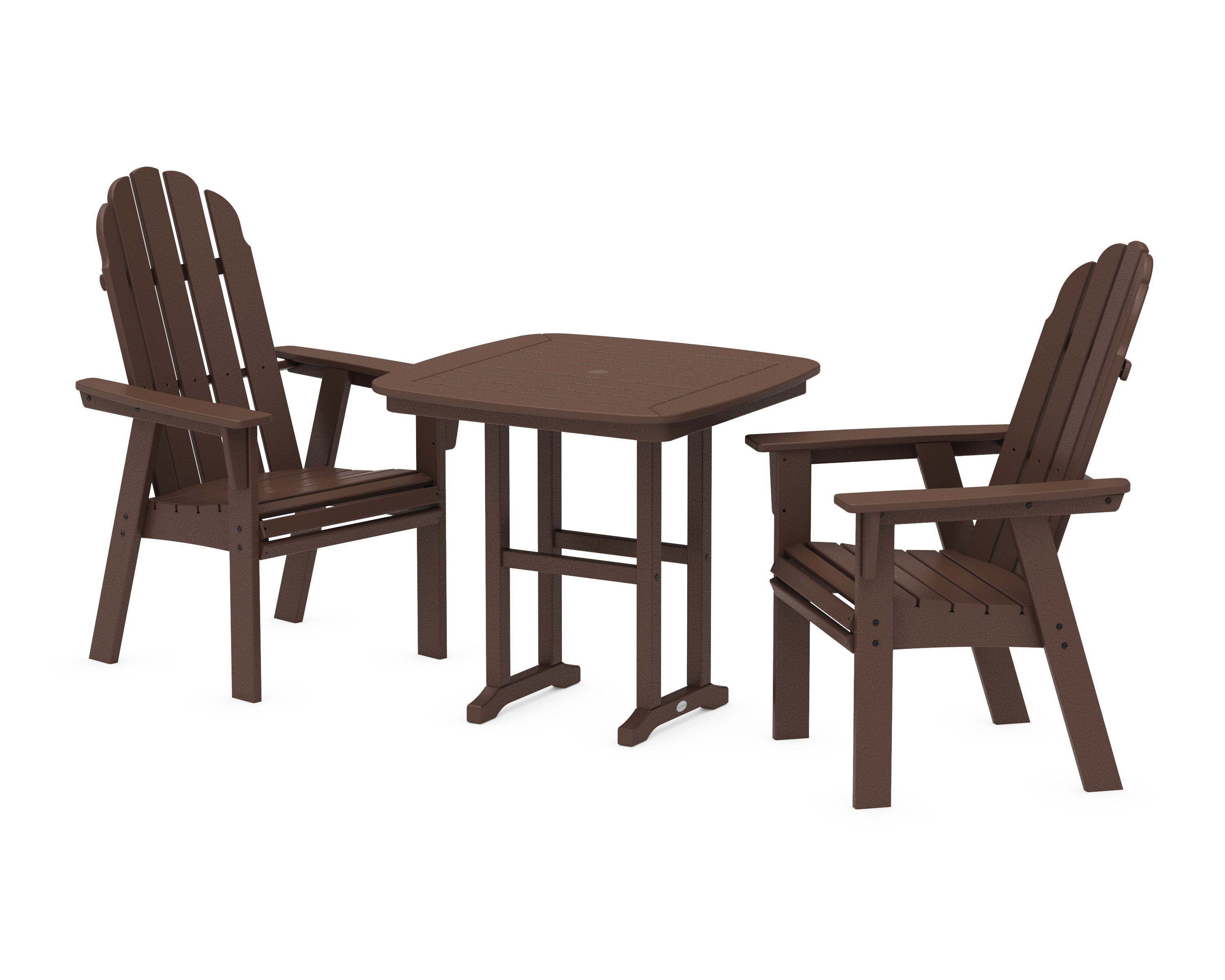 POLYWOOD® Vineyard Adirondack 3-Piece Dining Set in Mahogany