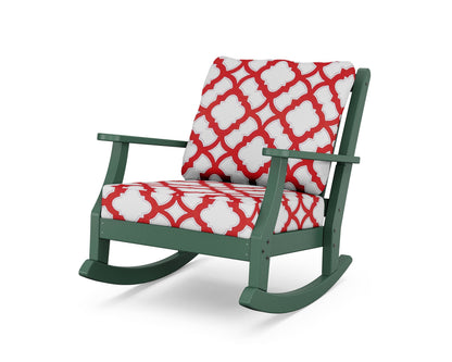 Country Living Wovendale Deep Seating Rocking Chair in Green / Trellis Crimson