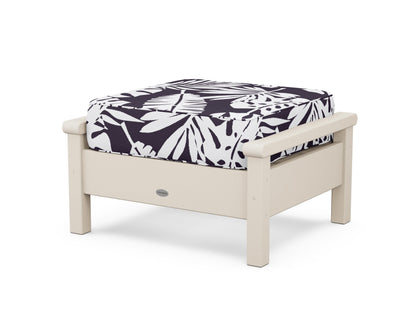 POLYWOOD® Harbour Deep Seating Ottoman in Sand / Leaf Navy