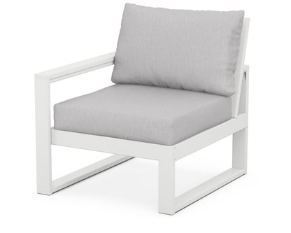 POLYWOOD® EDGE Modular Left Arm Chair in White / Granite