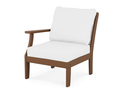 POLYWOOD® Braxton Modular Left Arm Chair in Teak / Natural