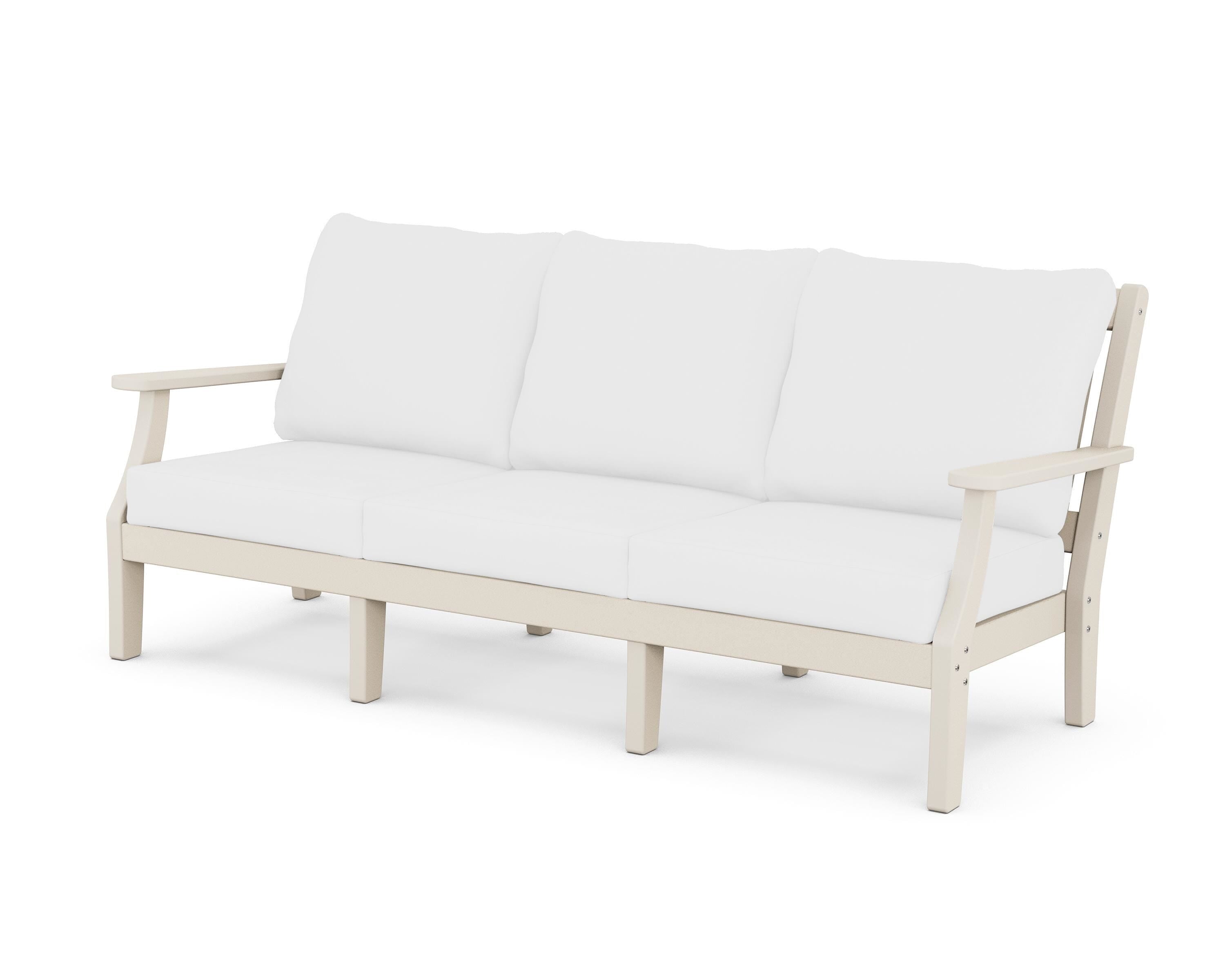 Martha Stewart by POLYWOOD® Chinoiserie Deep Seating Sofa in Sand / Natural