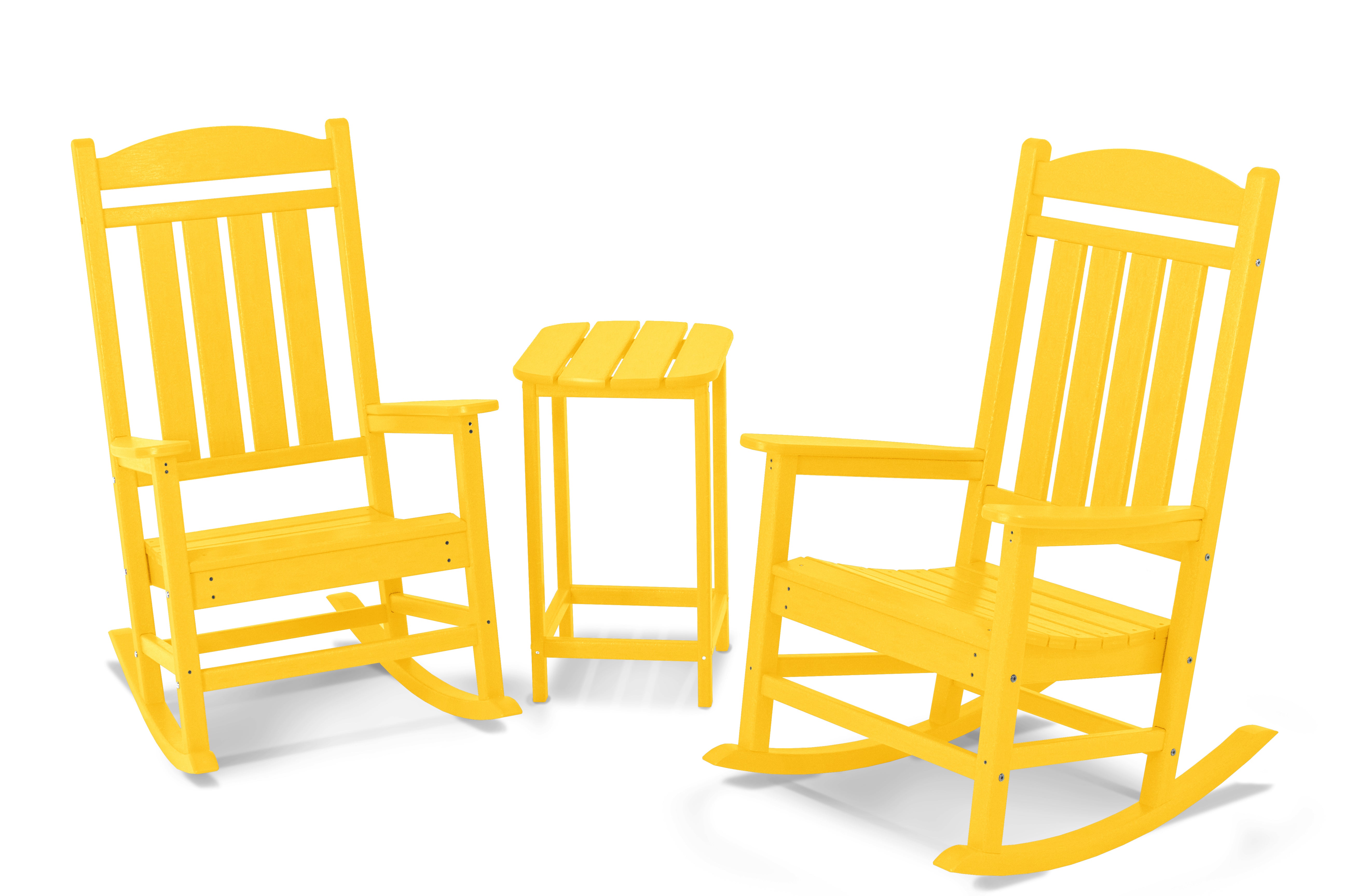 POLYWOOD® Presidential Rocker 3-Piece Set in Lemon