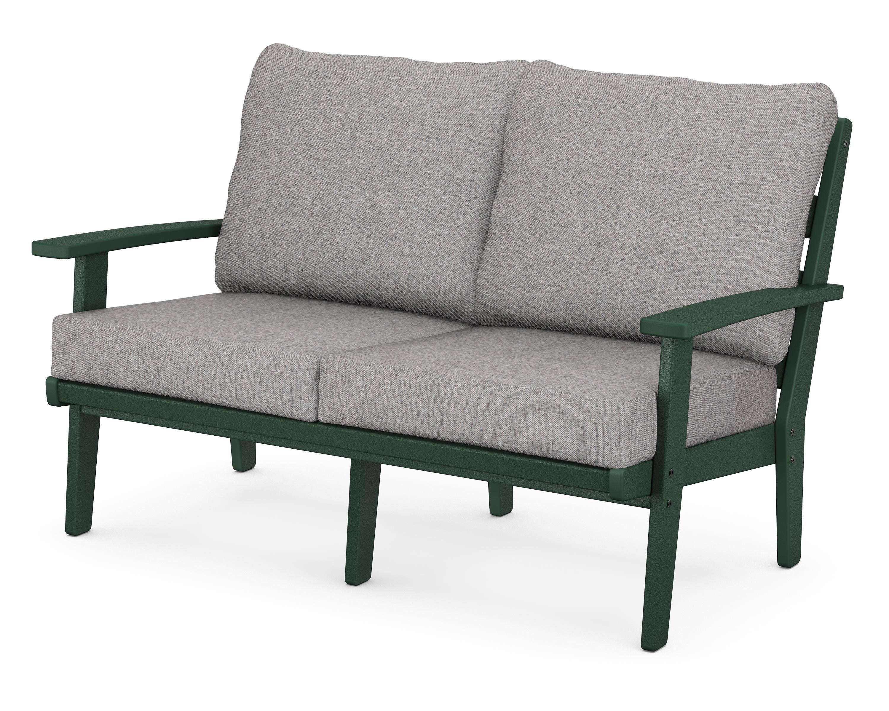 POLYWOOD® Grant Park Deep Seating Loveseat in Green / Grey Mist