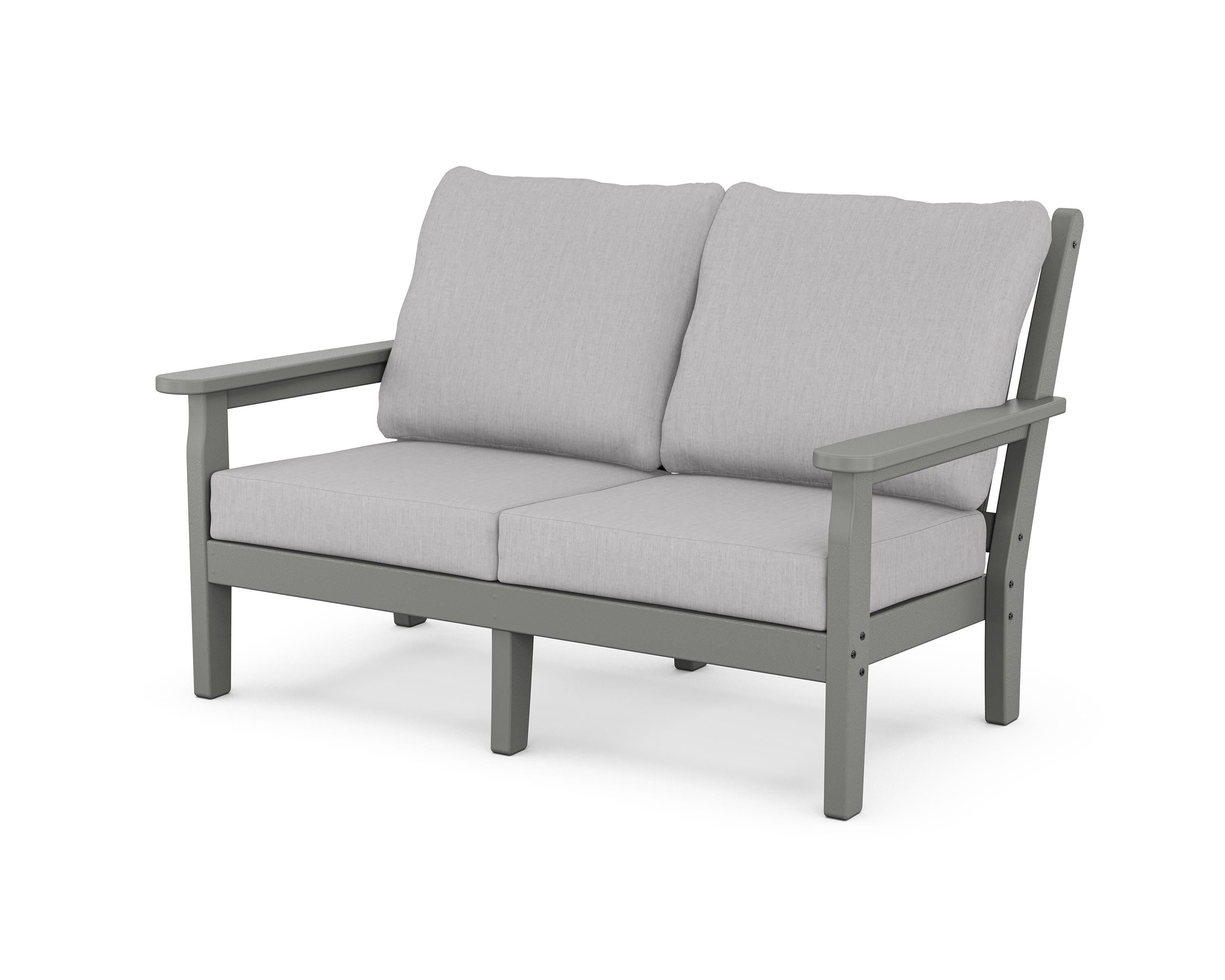 POLYWOOD® Chippendale Deep Seating Loveseat in Slate Grey / Granite