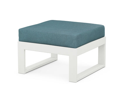 Unbranded Modular Ottoman - Modern in Vintage White / Ocean Teal