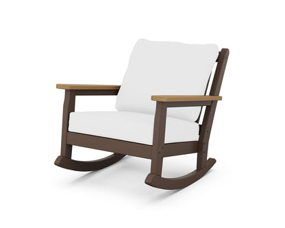 POLYWOOD® Chippendale Deep Seating Rocking Chair in Mahogany / Natural / Natural