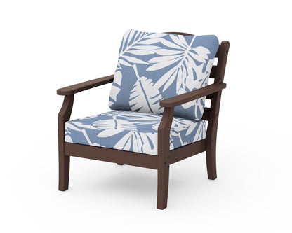 Draper James™ by  POLYWOOD® Savannah Deep Seating Chair in Mahogany / Leaf Sky Blue