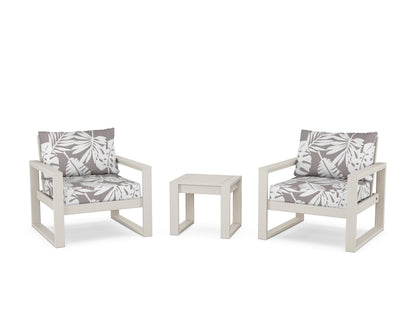 POLYWOOD® EDGE Sectional 3-Piece Deep Seating Set in Sand / Leaf Grey Mist