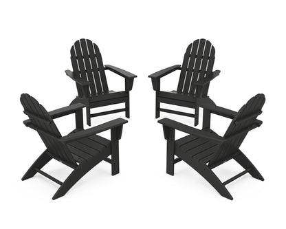 POLYWOOD® Vineyard 4-Piece Adirondack Conversation Set in Black