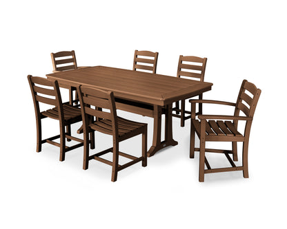 POLYWOOD® La Casa Café 7-Piece Dining Set with Trestle Legs in Teak