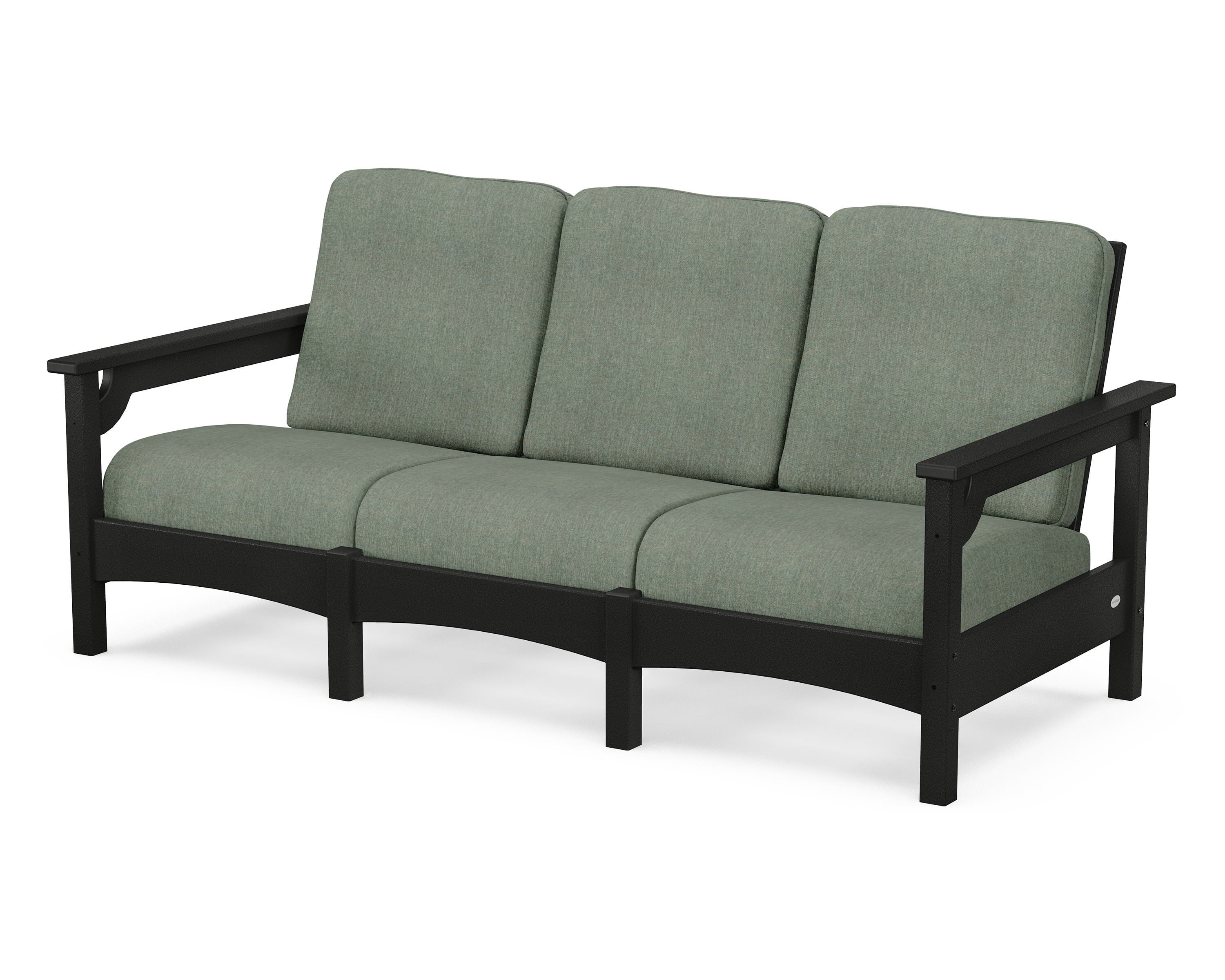 POLYWOOD® Club Sofa in Black / Cast Sage