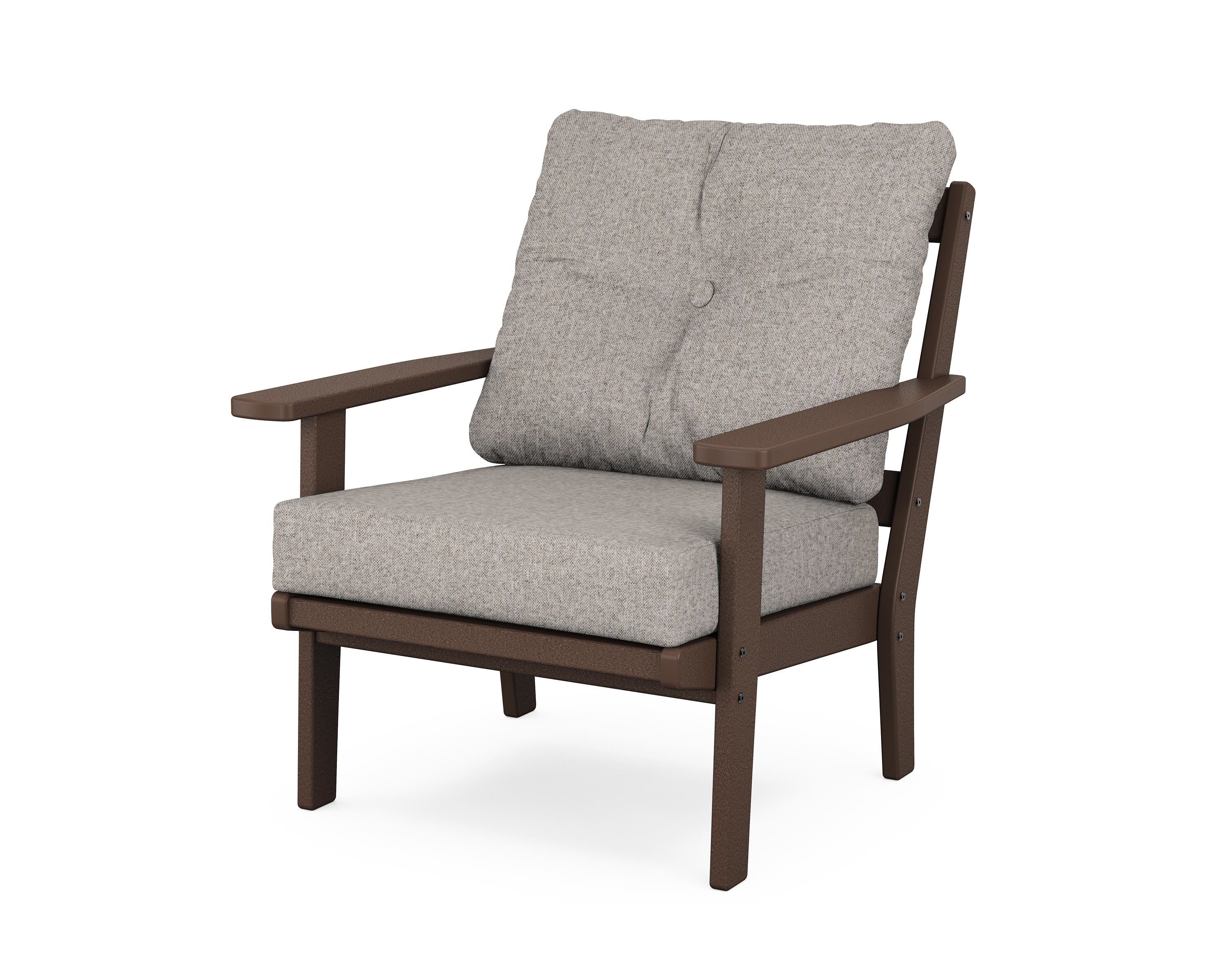 POLYWOOD® Prairie Deep Seating Chair in Mahogany / Weathered Tweed