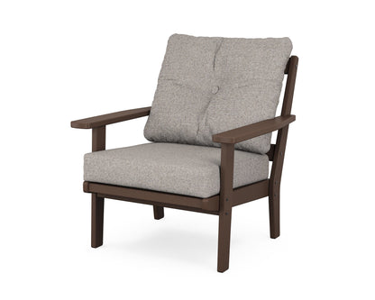 POLYWOOD® Prairie Deep Seating Chair in Mahogany / Weathered Tweed