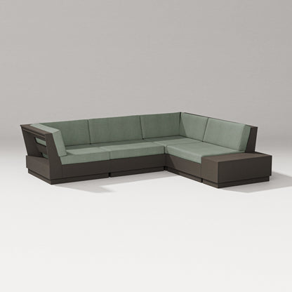 PW Designer Series Elevate Corner Sectional in Vintage Coffee / Cast Sage