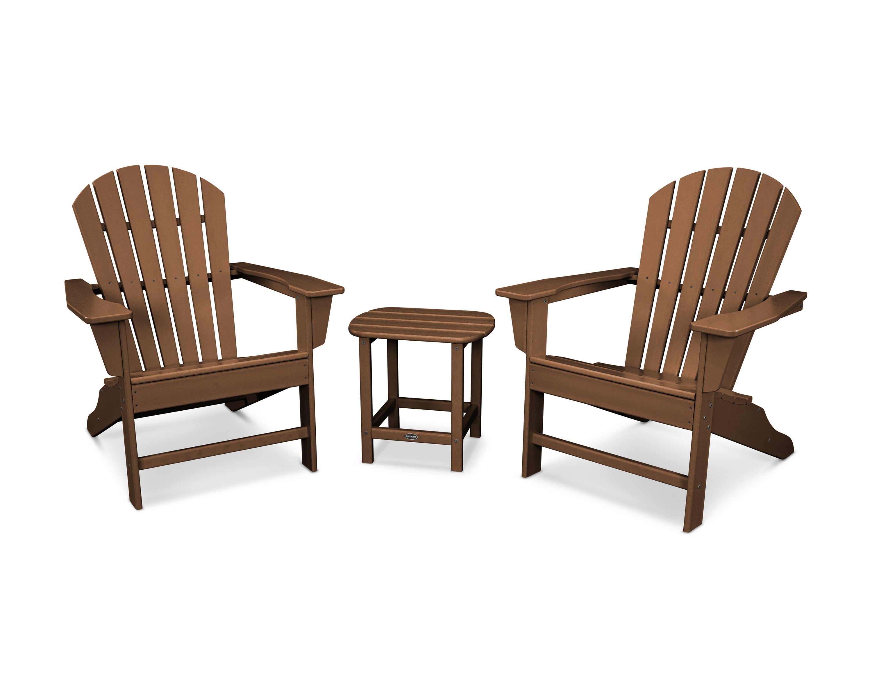 POLYWOOD® South Beach Adirondack 3-Piece Set in Teak
