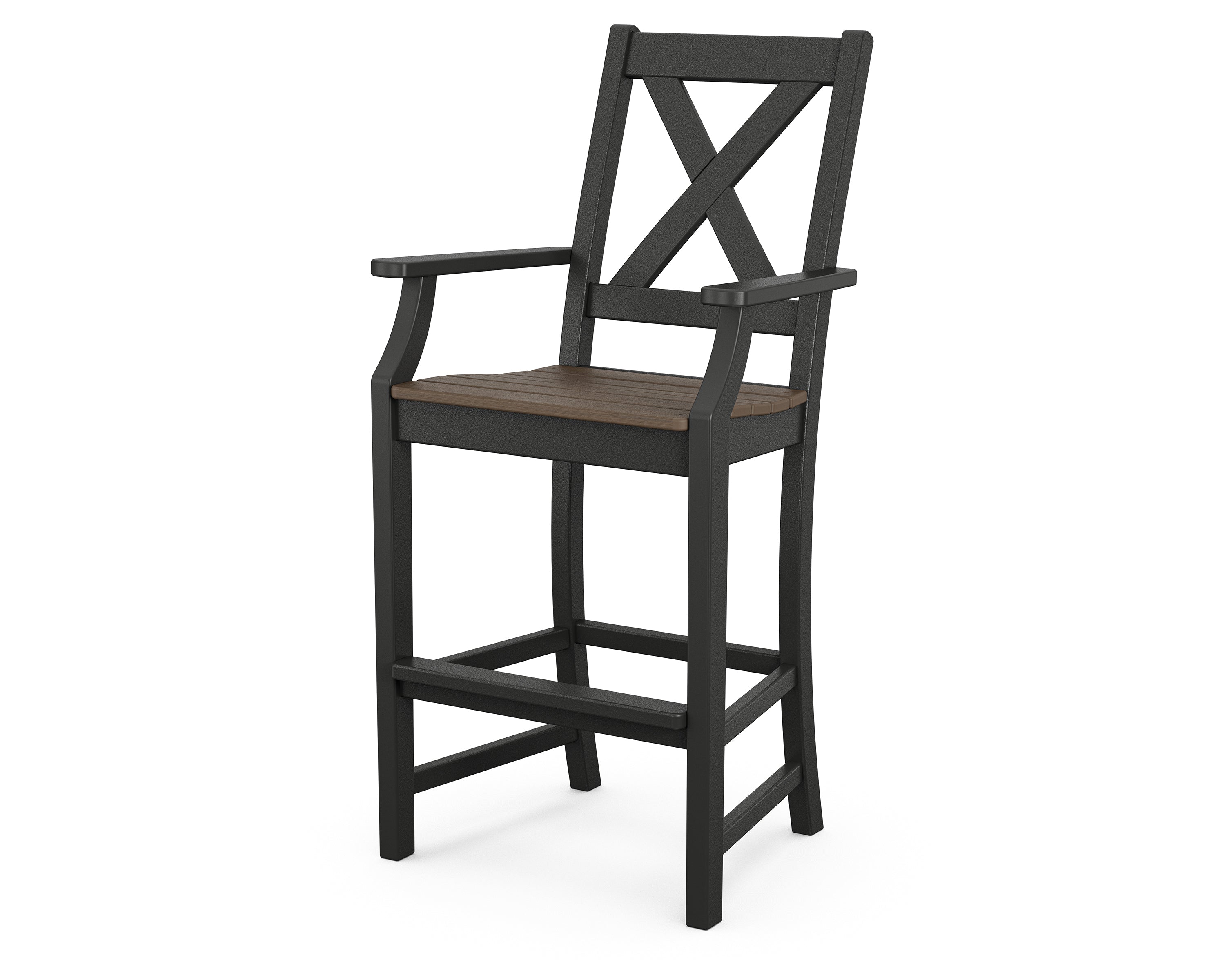 POLYWOOD® Braxton Bar Arm Chair in Black / Kona
