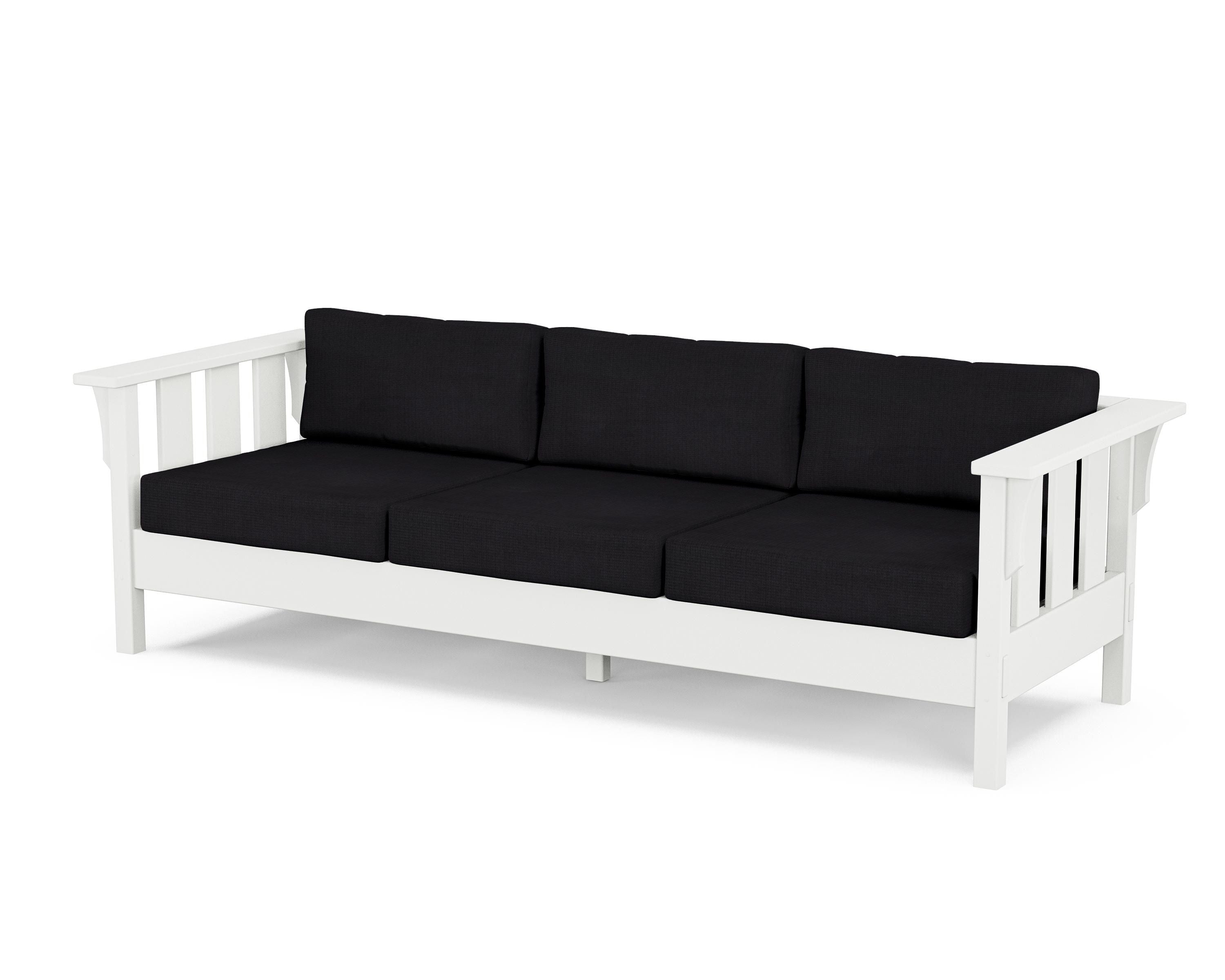 Martha Stewart by POLYWOOD® Acadia Deep Seating Sofa in White / Midnight Linen