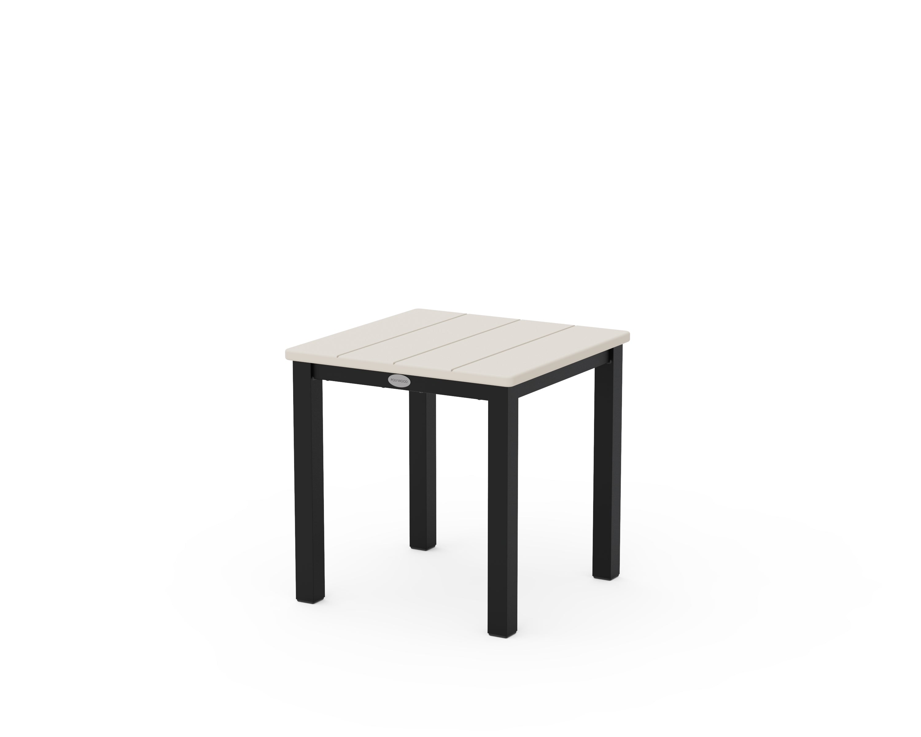 POLYWOOD® Main Street 18" Side Table in Black / Sand