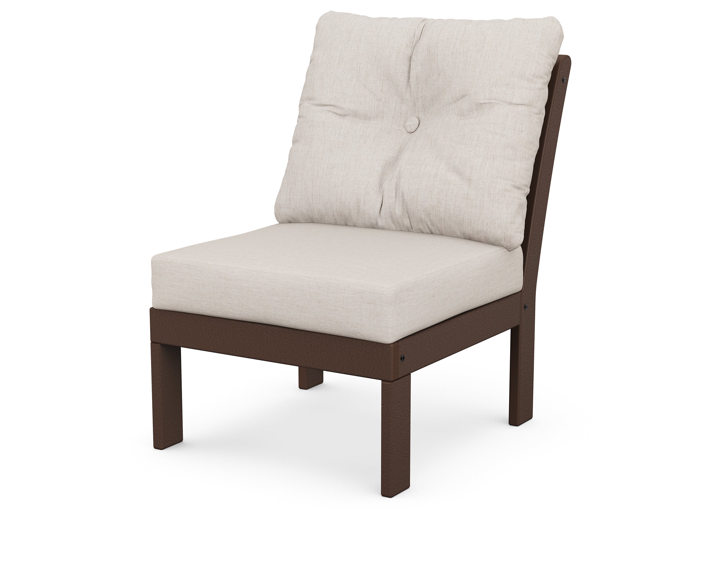 POLYWOOD® Vineyard Modular Armless Chair in Mahogany / Cast Ash